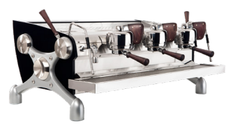 3 Group Slayer Espresso V3
Standard configuration, features silver powder-coated X’s, black powder-coated side and rear body panels, and actuators finished in European ash.