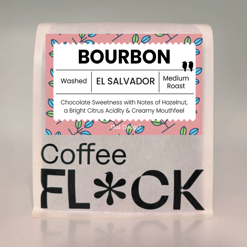 Coffee Flock 12  ounce package 'Bourbon' Washed Process Medium Roast from El Salvador