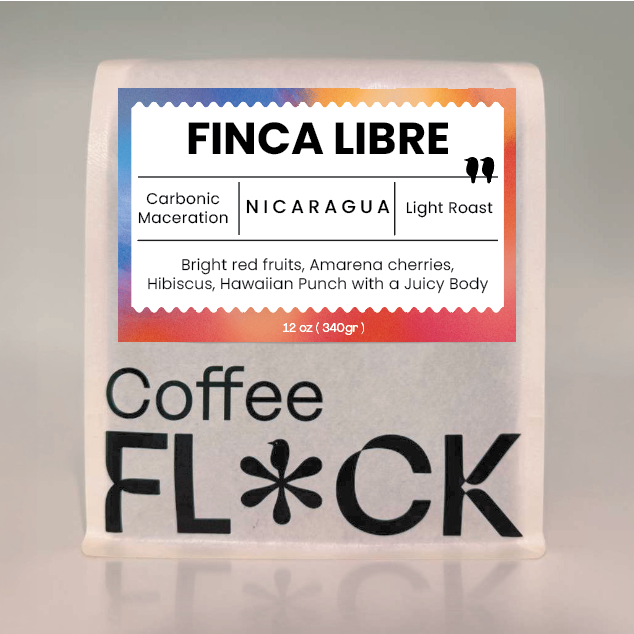 Coffee Flock 12  ounce package 'Finca Libre' Carbonic Maceration Process Light Roast from Nicaragua