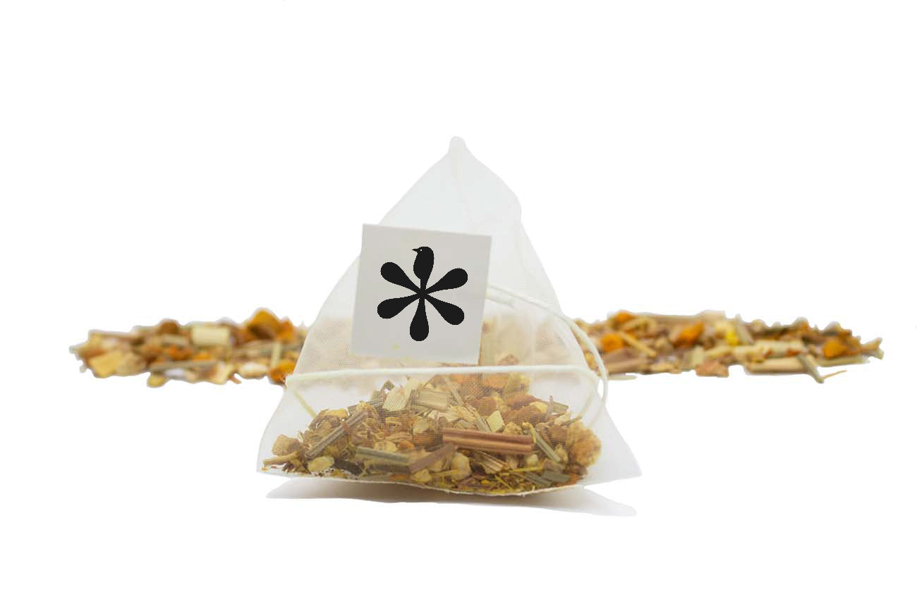 Pyramid Sachet with Whole Leaf Ginger & Turmeric Herbal Tisane